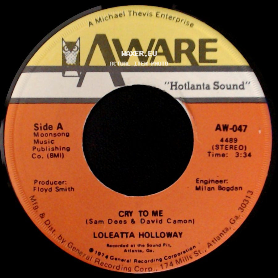 Loleatta Holloway - Cry To Me / So Can I side A