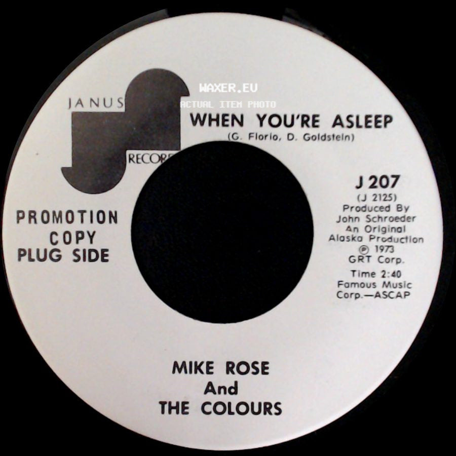 Mike Rose And The Colours - When You're Asleep / Take Me Back side A