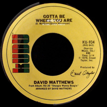 David Matthews - Gotta Be Where You Are / Shoogie Wanna Boogie side A