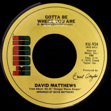 David Matthews - Gotta Be Where You Are / Shoogie Wanna Boogie side A