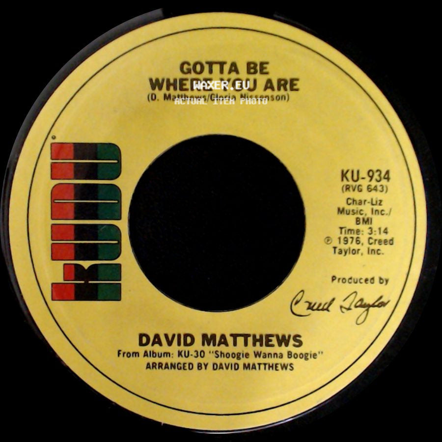 David Matthews - Gotta Be Where You Are / Shoogie Wanna Boogie side A