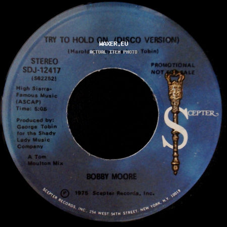 Bobby Moore - Try To Hold On / Try To Hold On (Disco Version) side B