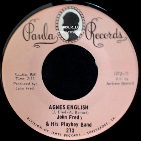 John Fred & His Playboy Band - Sad Story / Agnes English side B