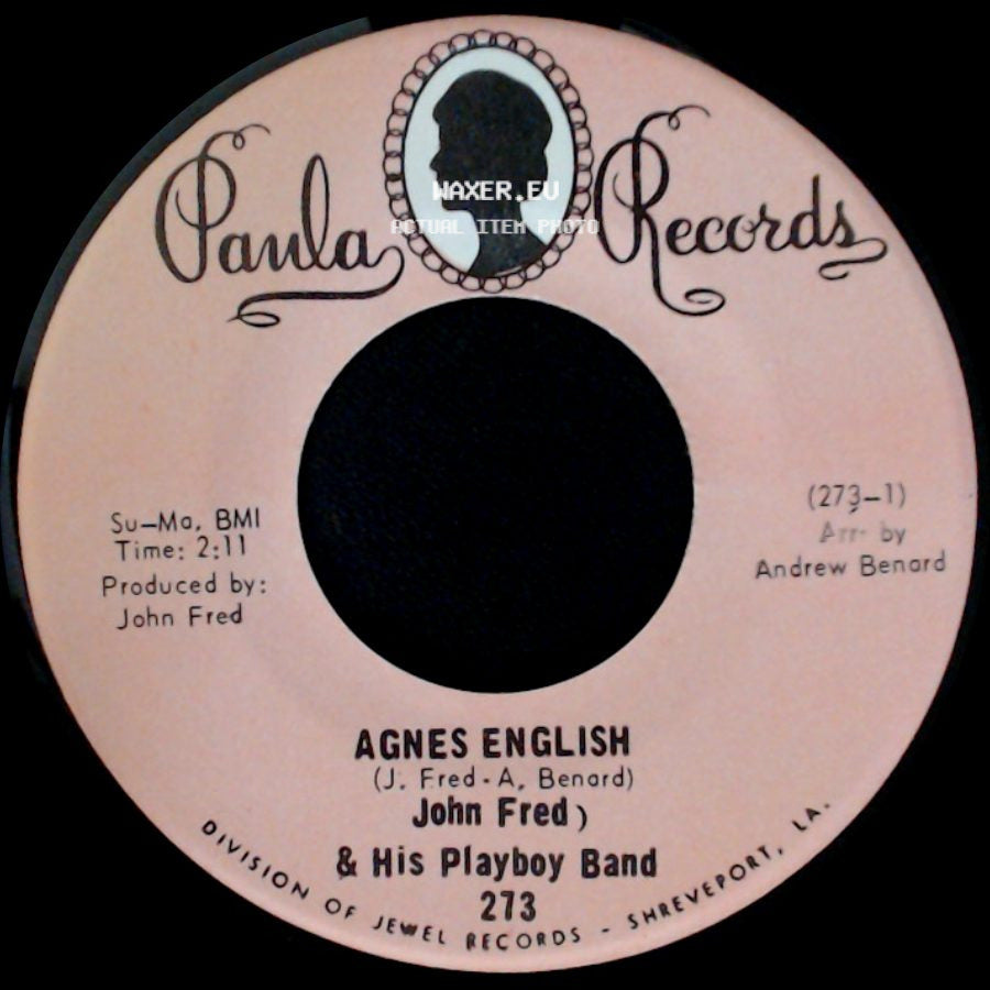 John Fred & His Playboy Band - Sad Story / Agnes English side B