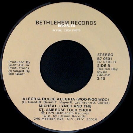 Micheal Lynch And The St. Ambrose Folk Choir - Joy Sweet Joy (Woo-Woo-Woo) / Alegria Dulce Alegria (Woo-Woo-Woo) side B