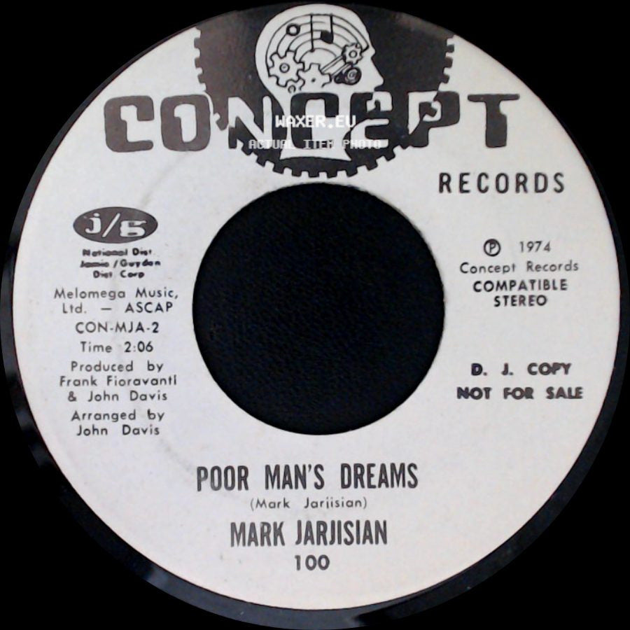 Mark Jarjisian - Poor Man's Dreams / It Don't Matter (If It Rains Today) side A