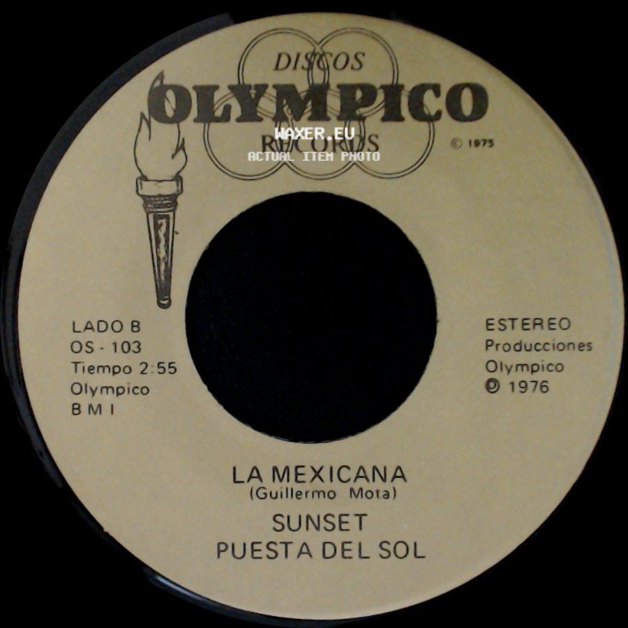 Sunset Puesta Del Sol - Tus Recuerdos / La Mexicana side B