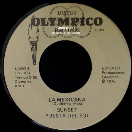 Sunset Puesta Del Sol - Tus Recuerdos / La Mexicana side B