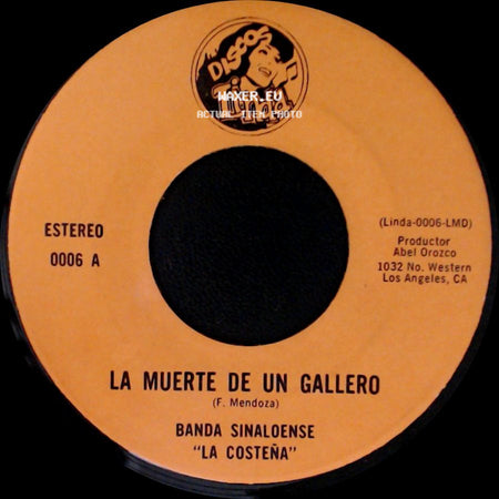 Banda Sinaloense "La Costeña" - Cruz De Olvido / La Muerte De Un Gallero side B