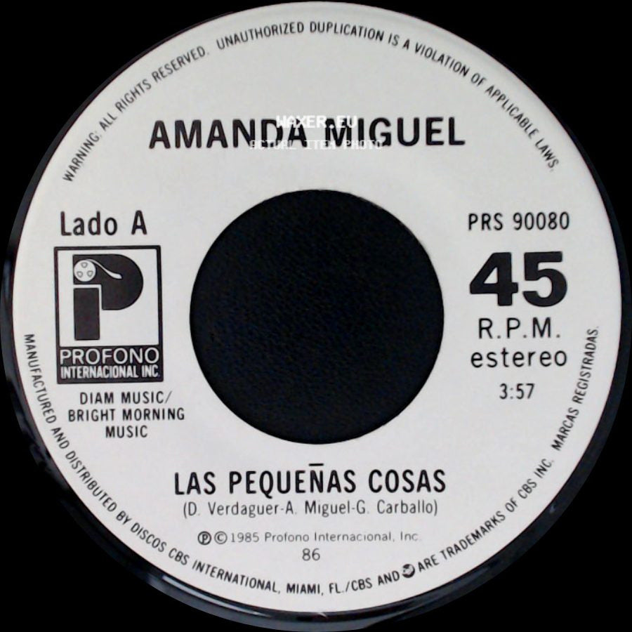 Amanda Miguel - Las Pequeñas Cosas / Desierto side A