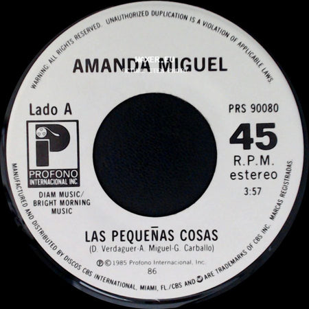 Amanda Miguel - Las Pequeñas Cosas / Desierto side A
