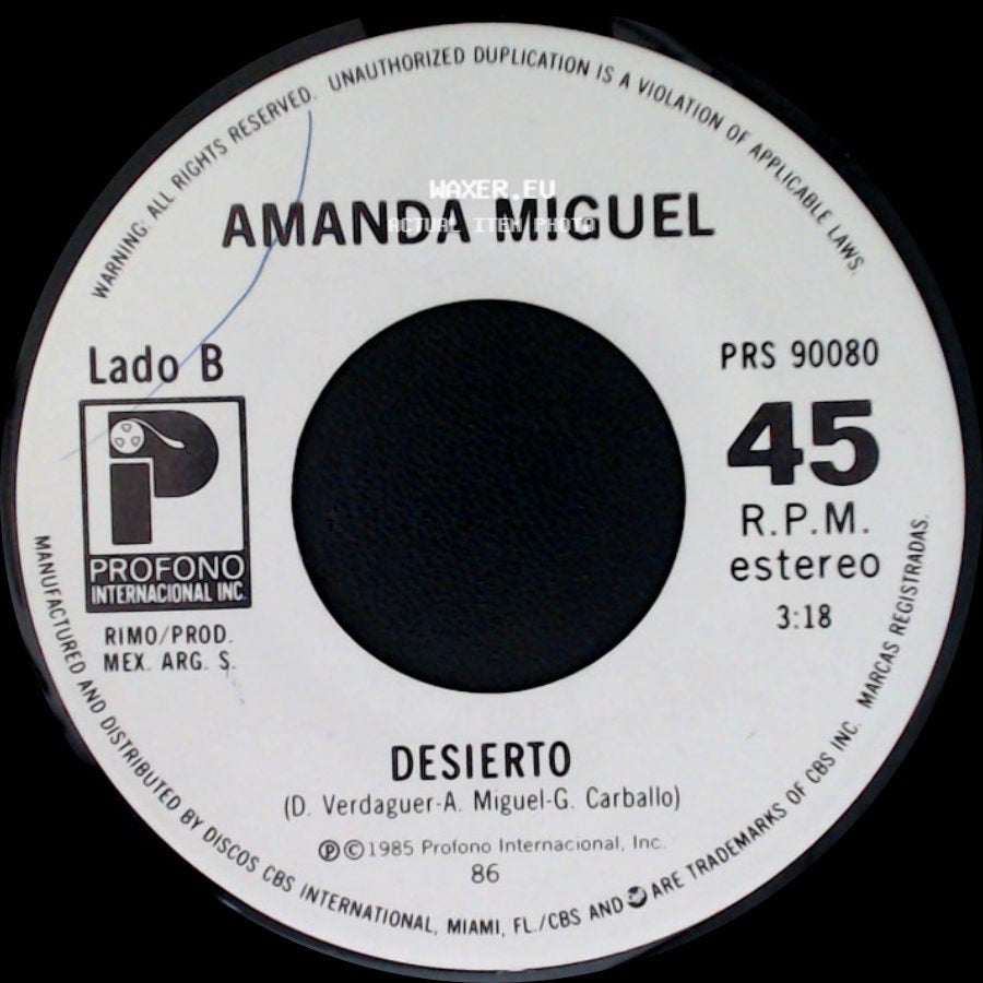 Amanda Miguel - Las Pequeñas Cosas / Desierto side B