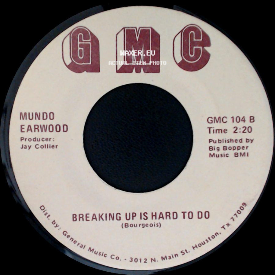 Mundo Earwood - Breaking Up Is Hard To Do / Things I'd Do For You side A