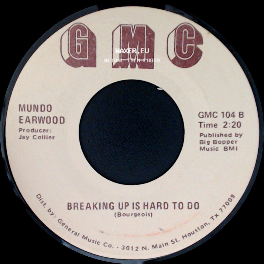 Mundo Earwood - Things I'd Do For You / Breaking Up Is Hard To Do side B