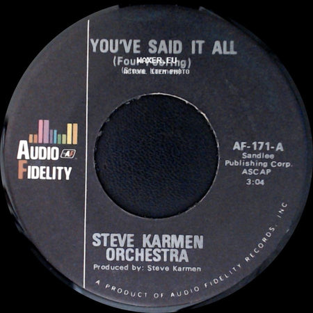 Steve Karmen Orchestra - You've Said It All (Four Feeling) / You've Said It All (Tuba Version) side A