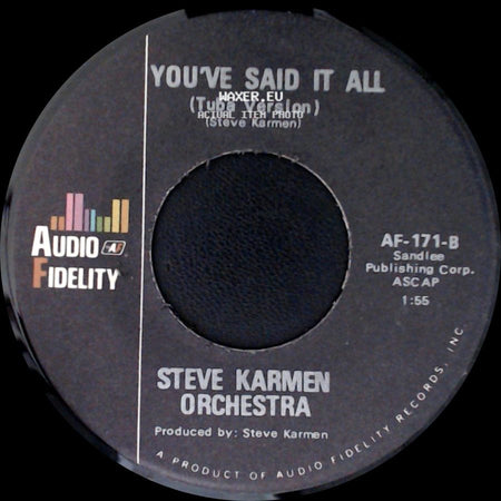 Steve Karmen Orchestra - You've Said It All (Four Feeling) / You've Said It All (Tuba Version) side B