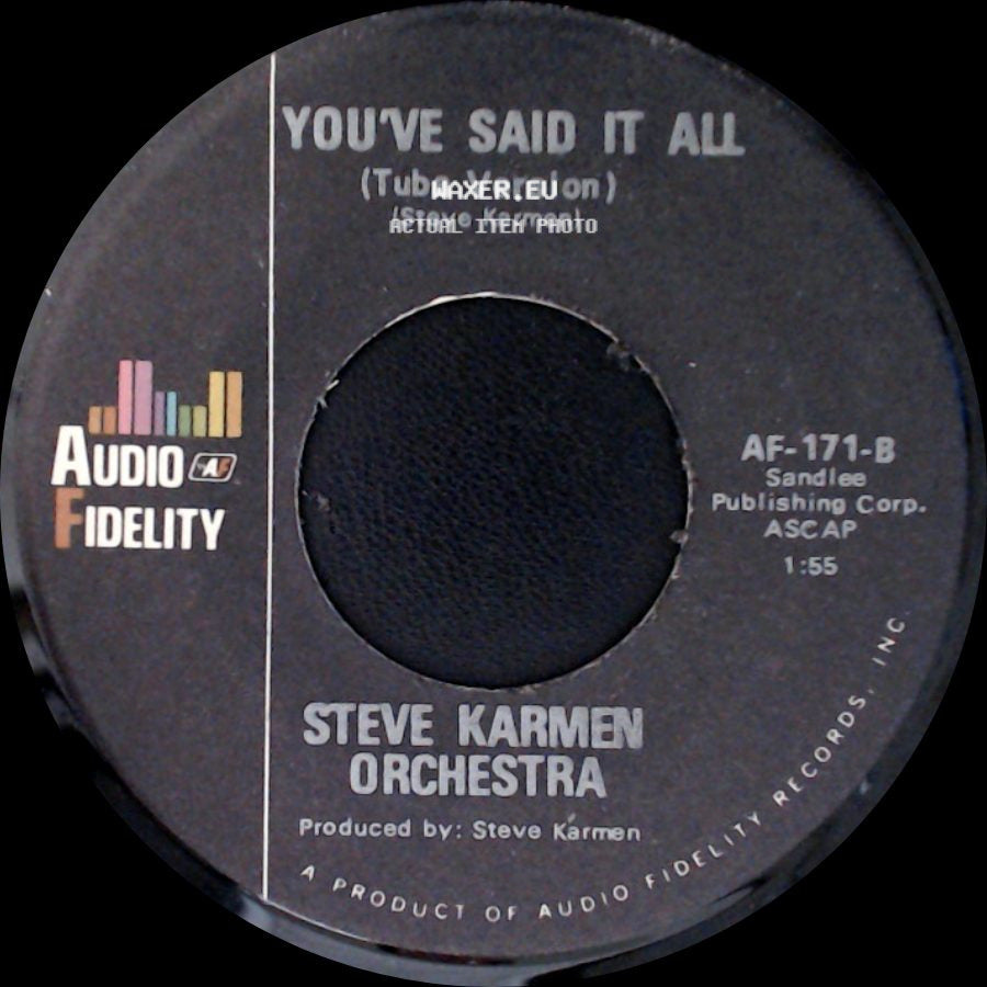 Steve Karmen Orchestra - You've Said It All (Tuba Version) / You've Said It All (Four Feeling) side A