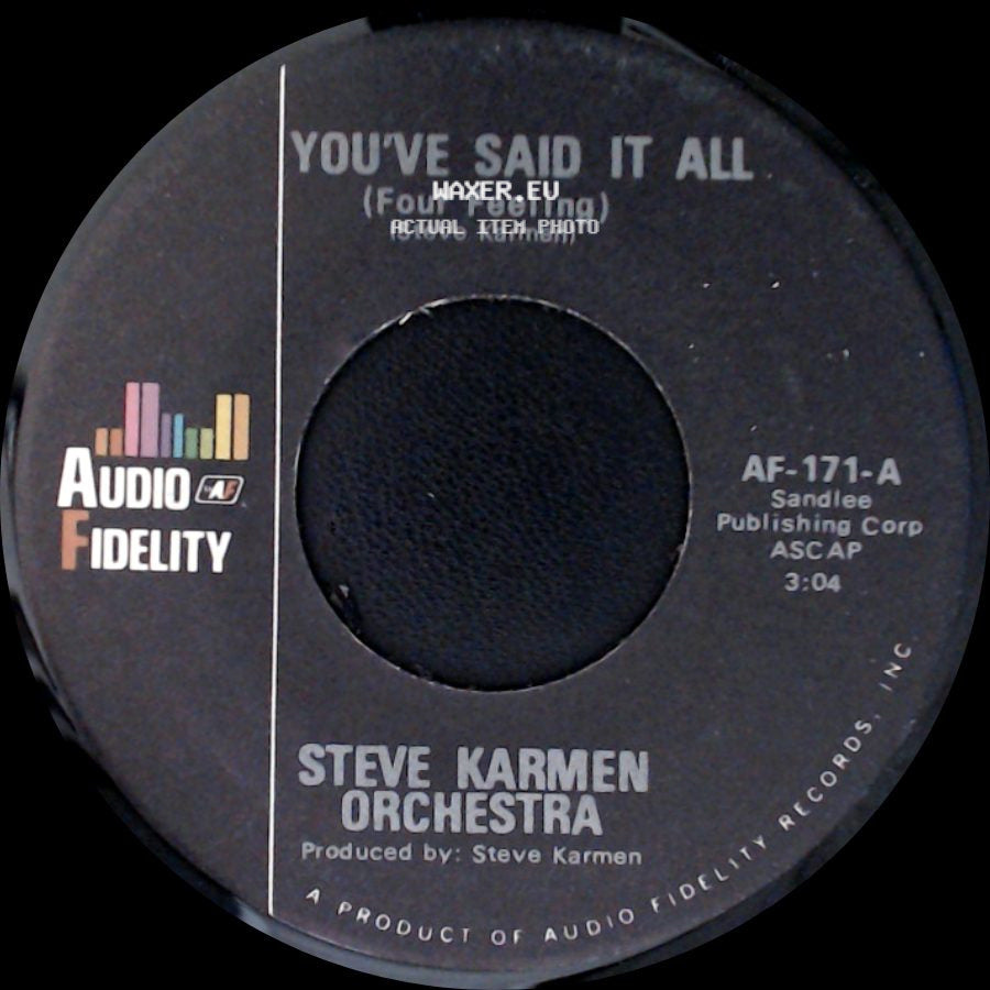 Steve Karmen Orchestra - You've Said It All (Tuba Version) / You've Said It All (Four Feeling) side B
