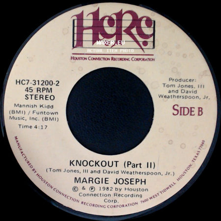 Margie Joseph - Knockout / Knockout (Part Ii) side B