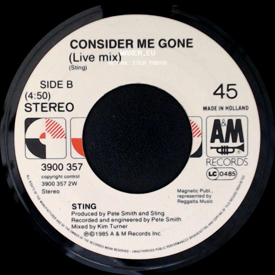 Sting - Love Is The Seventh Wave / Consider Me Gone (Live Mix) side B