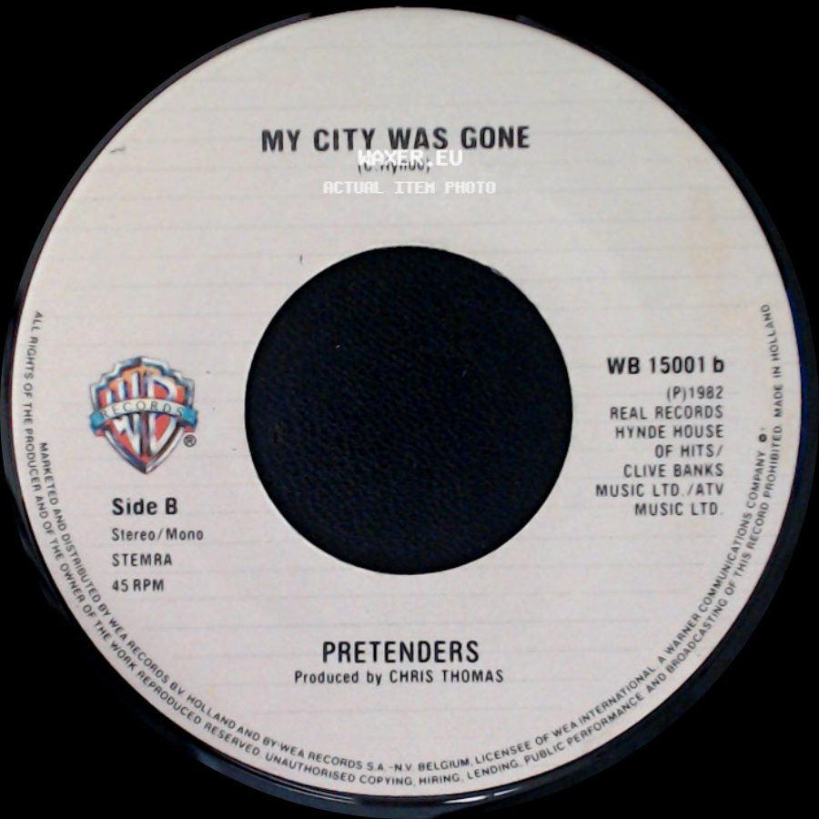 Pretenders - Back On The Chain Gang / My City Was Gone side B