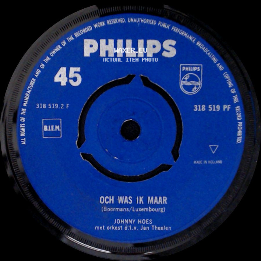 Johnny En Johnny / Johnny Hoes - Zonder Liefde (Du Hast Mich Gekusst Ohne Liebe) / Och Was Ik Maar side B