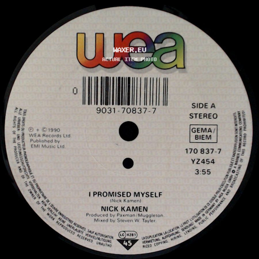 Nick Kamen - I Promised Myself / You Are side A