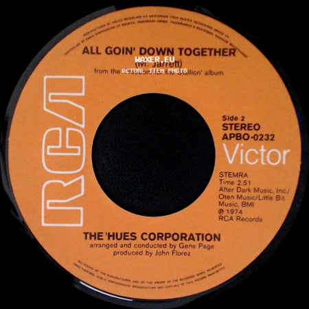 The 'hues Corporation - Rock The Boat / All Goin' Down Together side B