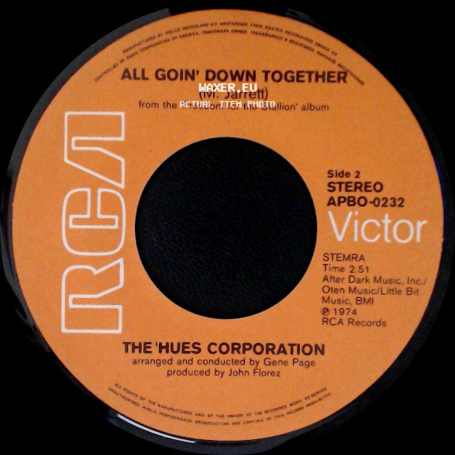 The 'hues Corporation - Rock The Boat / All Goin' Down Together side B