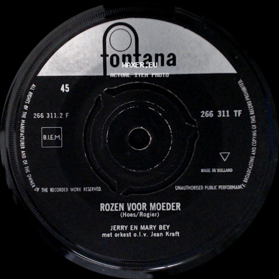 Jerry En Mary Bey - De Muur / Rozen Voor Moeder side B