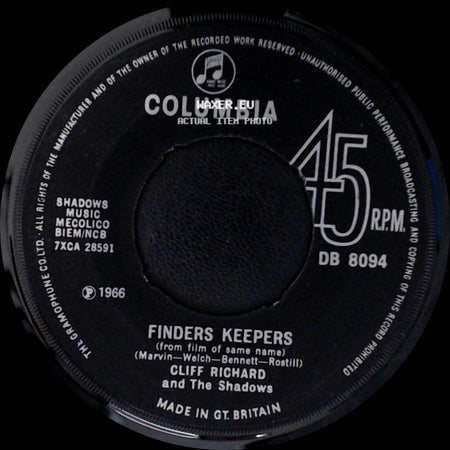 Cliff Richard And The Shadows - Finders Keepers / In The Country side A