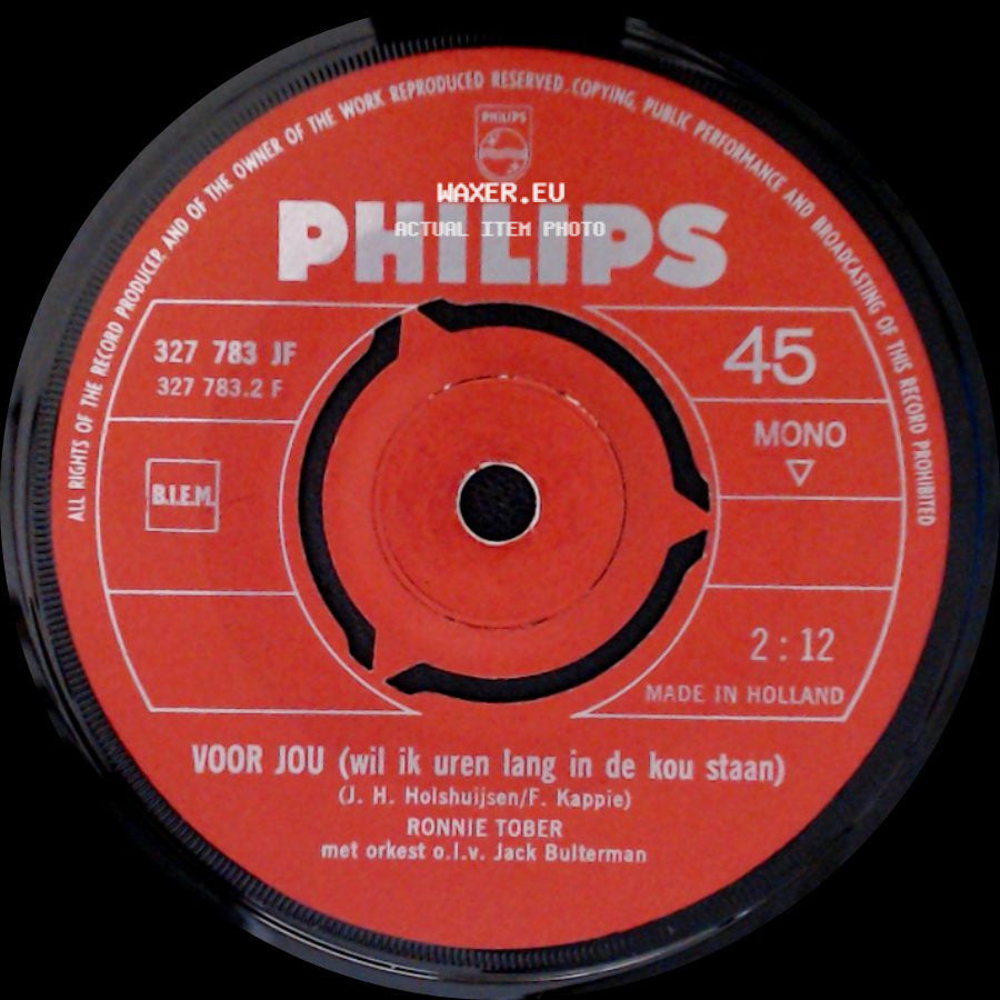 Ronnie Tober - Iedere Avond (Twilight Time) / Voor Jou (Wil Ik Uren Lang In De Kou Staan) side B