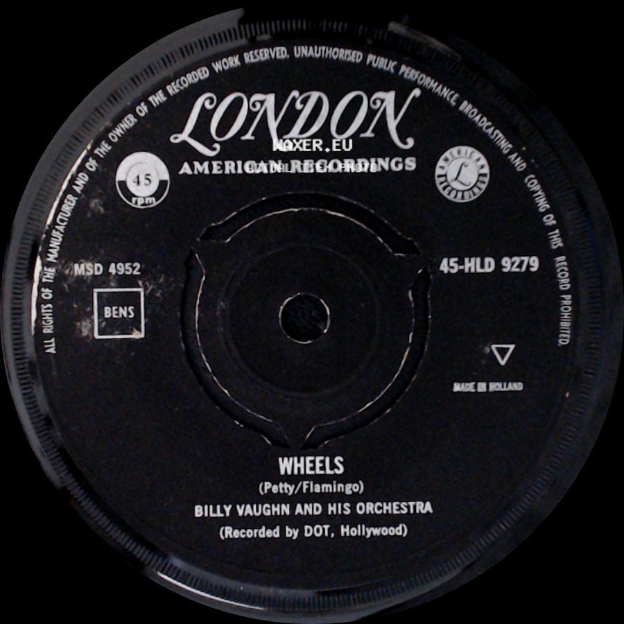 Billy Vaughn And His Orchestra - Wheels / Orange Blossom Special side A
