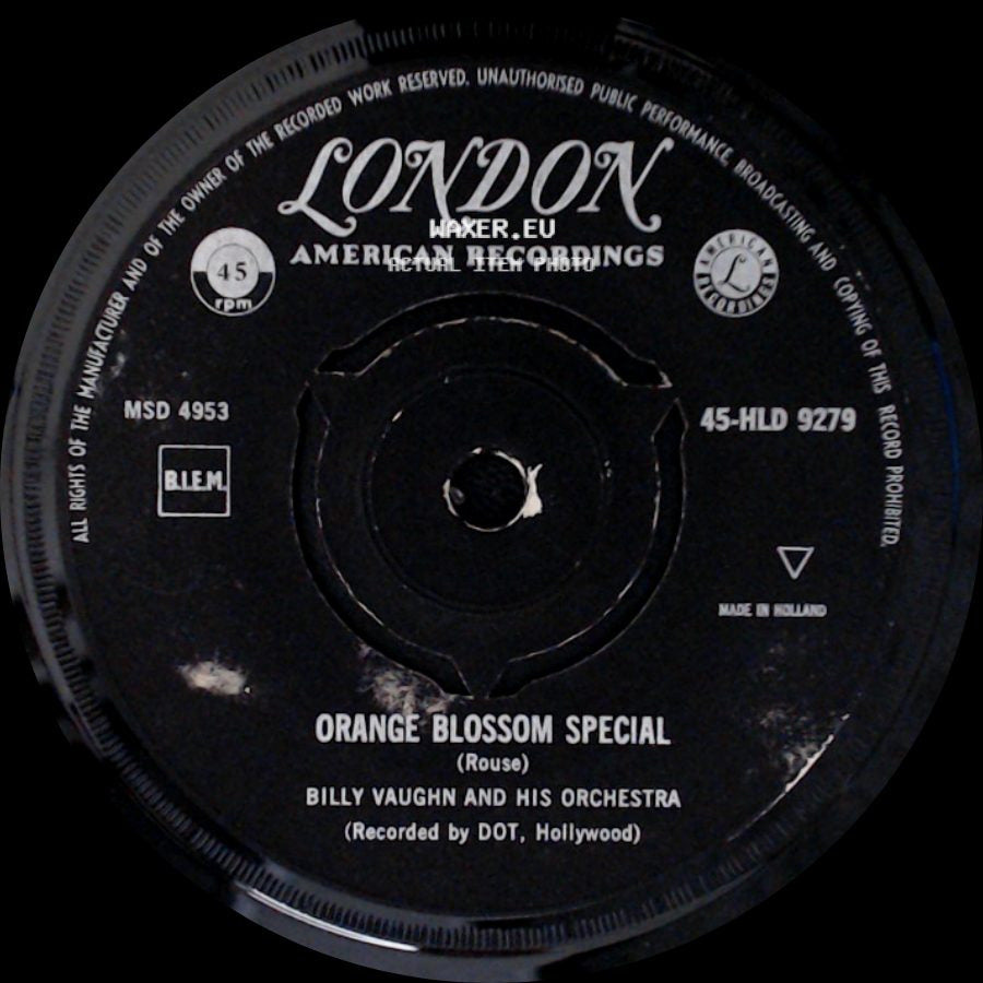 Billy Vaughn And His Orchestra - Wheels / Orange Blossom Special side B