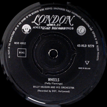 Billy Vaughn And His Orchestra - Wheels / Orange Blossom Special side A
