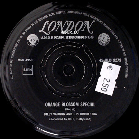Billy Vaughn And His Orchestra - Wheels / Orange Blossom Special side B