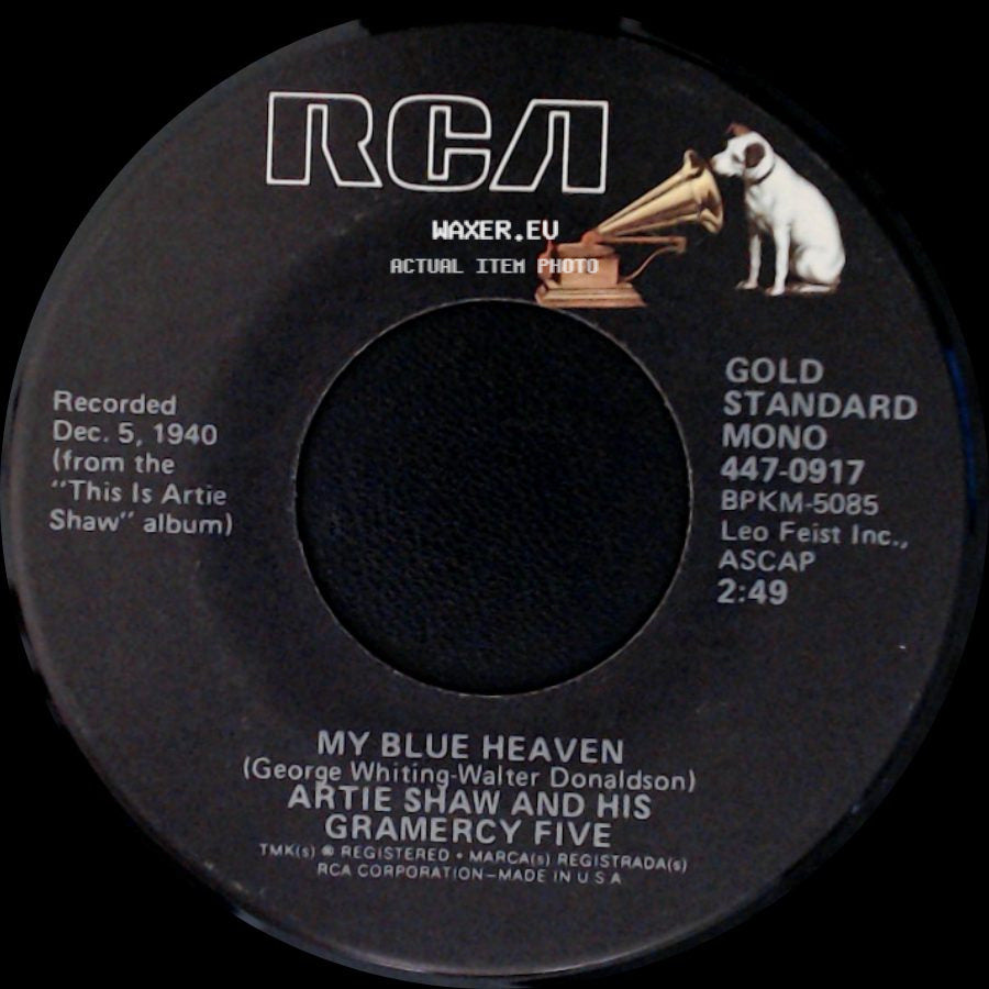 Artie Shaw And His Gramercy Five - Smoke Gets In Your Eyes / My Blue Heaven side B