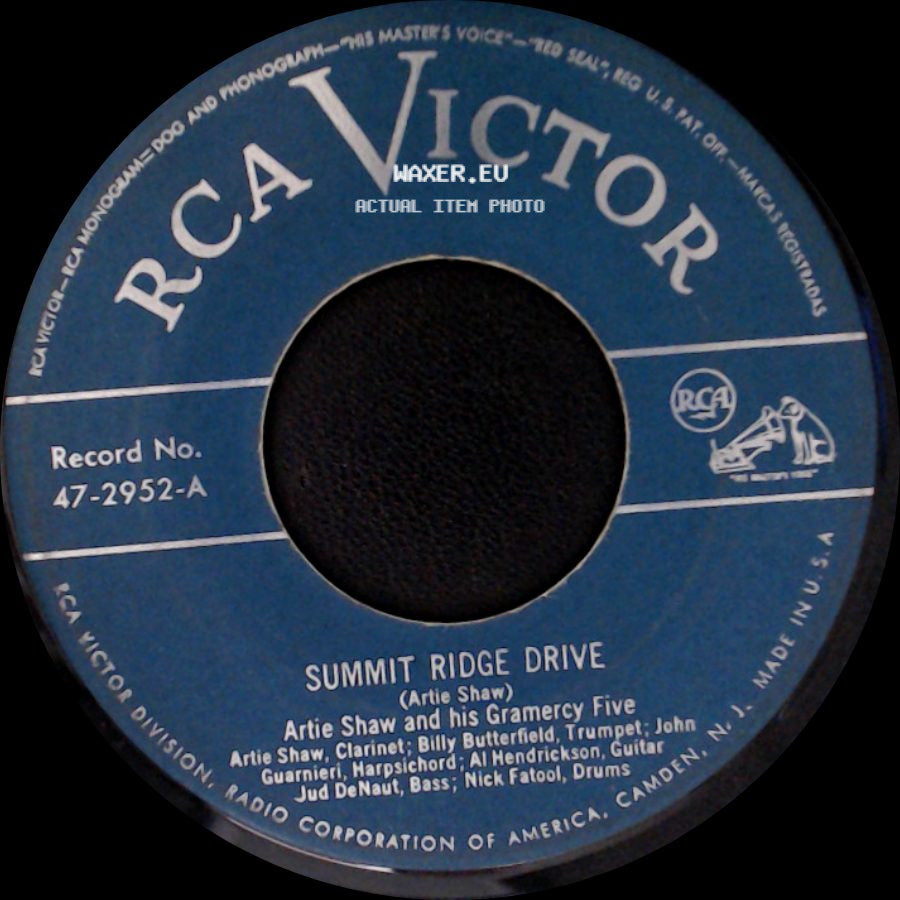 Artie Shaw And His Gramercy Five - Special Delivery Stomp / Summit Ridge Drive side B
