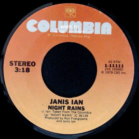 Janis Ian - Night Rains / Fly Too High (Written And Recorded For The Motion Picture "Foxes") side A