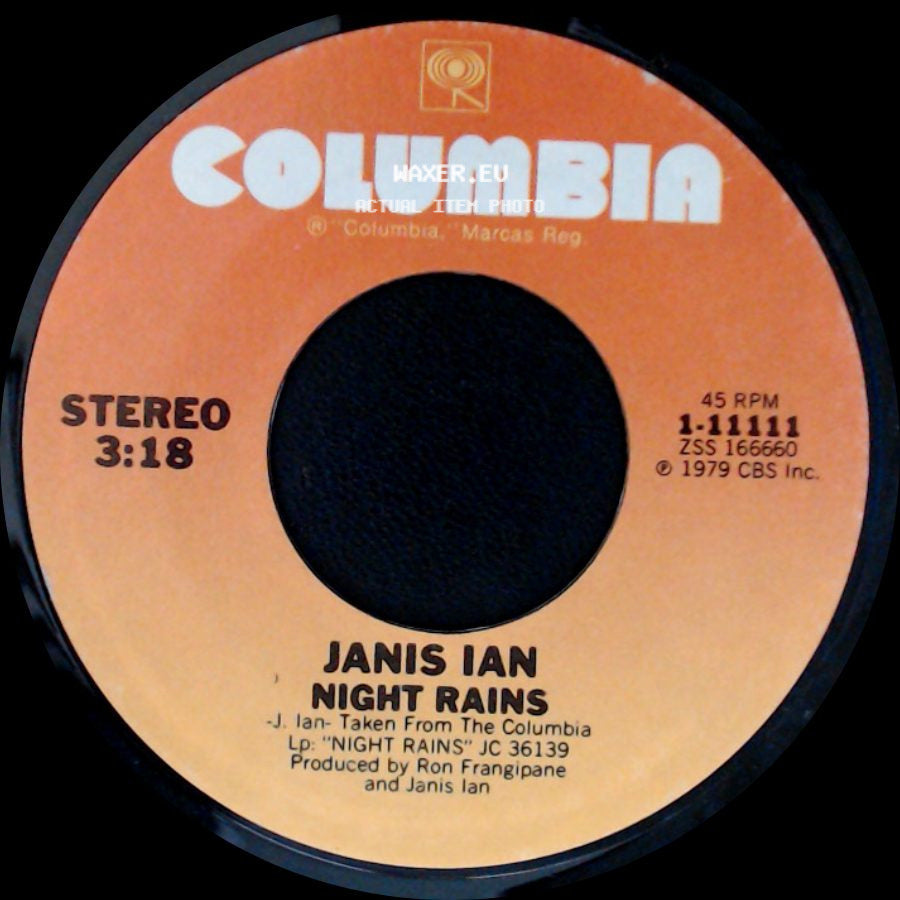 Janis Ian - Night Rains / Fly Too High (Written And Recorded For The Motion Picture "Foxes") side A