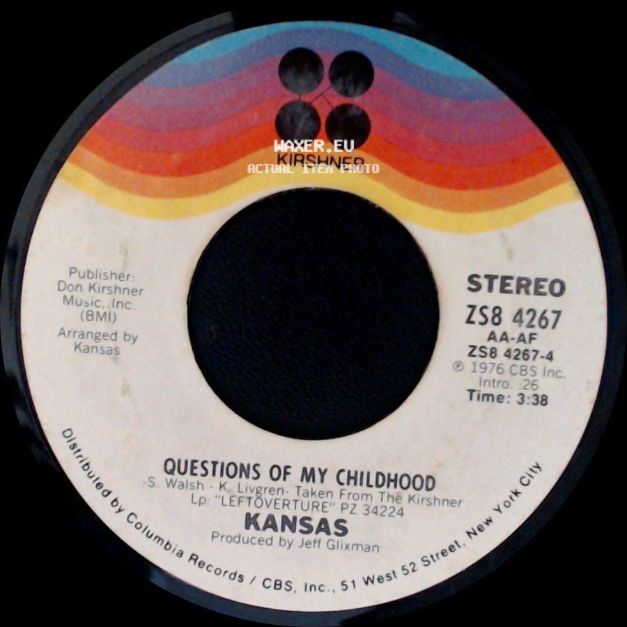 Kansas - Questions Of My Childhood / Carry On Wayward Son side A