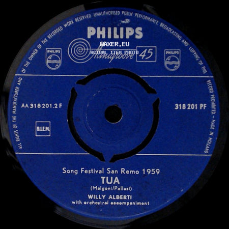 Willy Alberti - Tua / Una Marcia In Fa side A