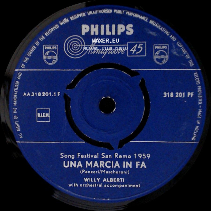 Willy Alberti - Tua / Una Marcia In Fa side B