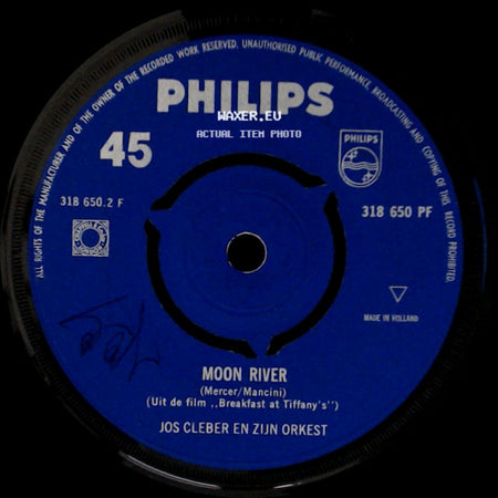 Jos Cleber En Zijn Orkest - De Jacqueline Wals / Moon River side B