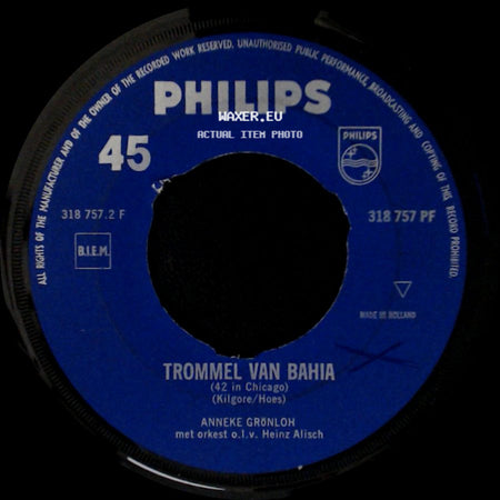 Anneke Gr"Nloh - Trommel Van Bahia (42 In Chicago) / Trommel Van Bahia side B