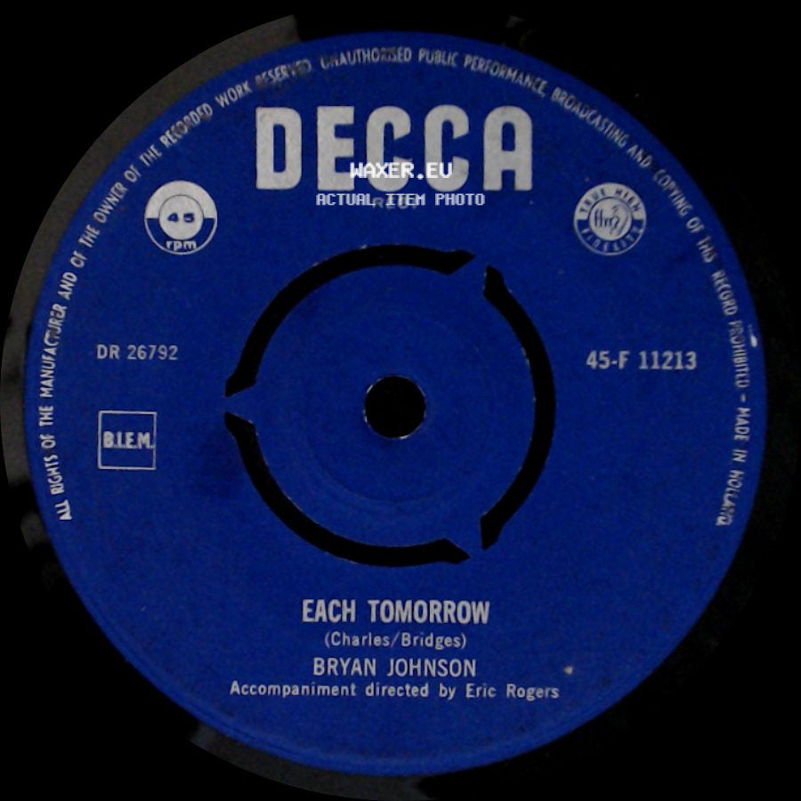 Bryan Johnson - Each Tomorrow / Looking High, High, High side A
