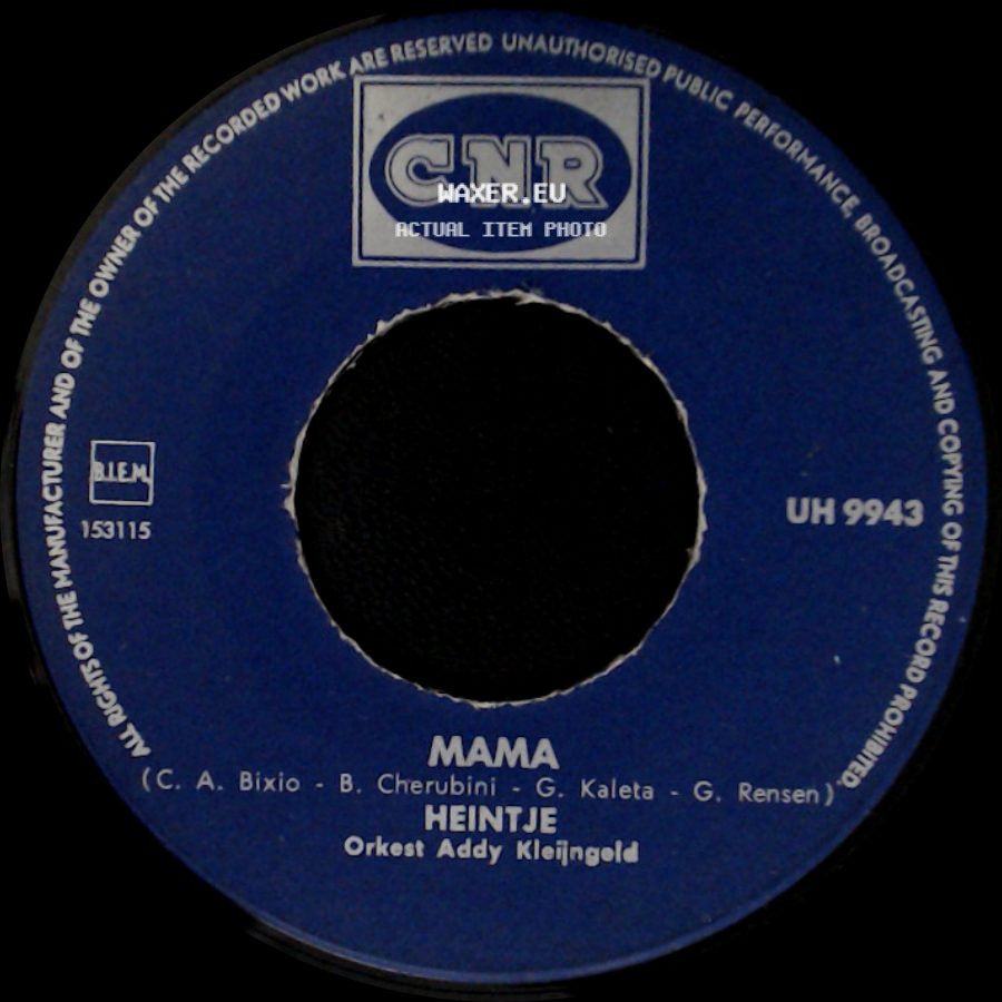 Heintje - Mama / Ik Vergeet Je Niet (Vergiss Mein Nicht) side A