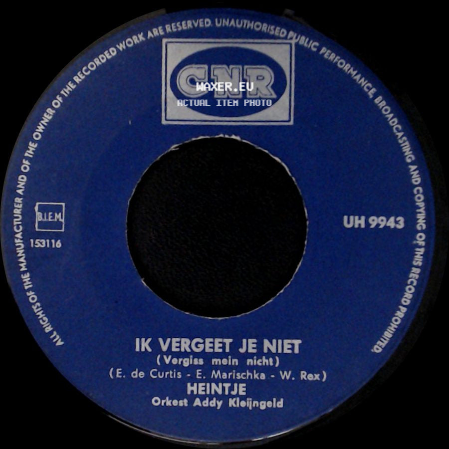 Heintje - Mama / Ik Vergeet Je Niet (Vergiss Mein Nicht) side B