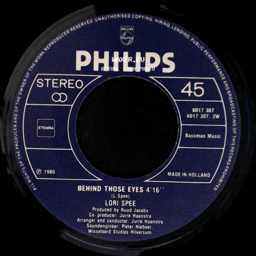 Lori Spee - How Many Times / Behind Those Eyes side B