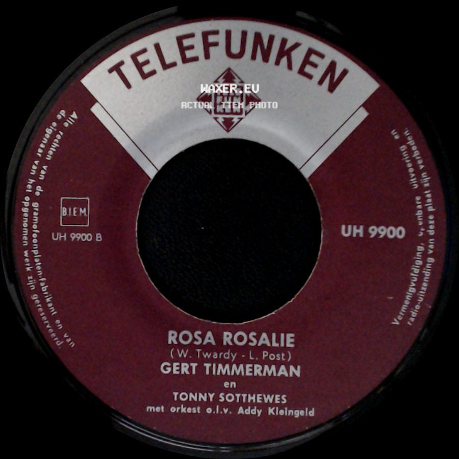 Gert Timmerman En Tonny Sotthewes - Ik Heb Eerbied Voor Jouw Grijze Haren (Ich Hab' Ehrfurcht Für Schneeweisen Haaren) / Rosa Rosalie side B